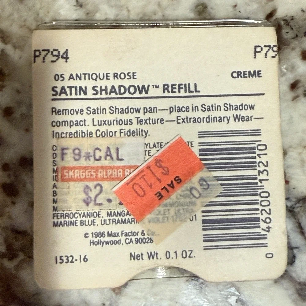 Max Factor Satin Shadow Vintage Refill Antique Rose 05 NOS Sealed NEW